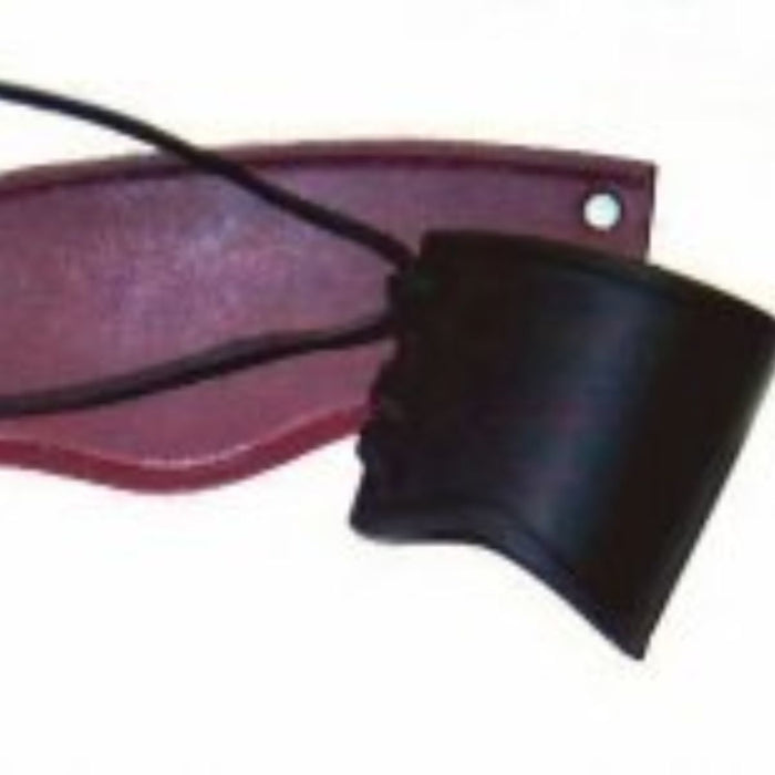 Leather wristband, black, short, S