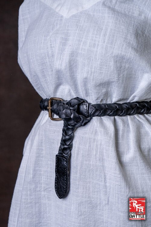 RFB braided belt, black, 120 cm