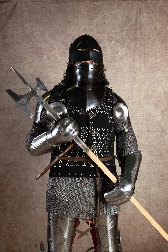 15th century bevor, bronzed, 1.6 mm