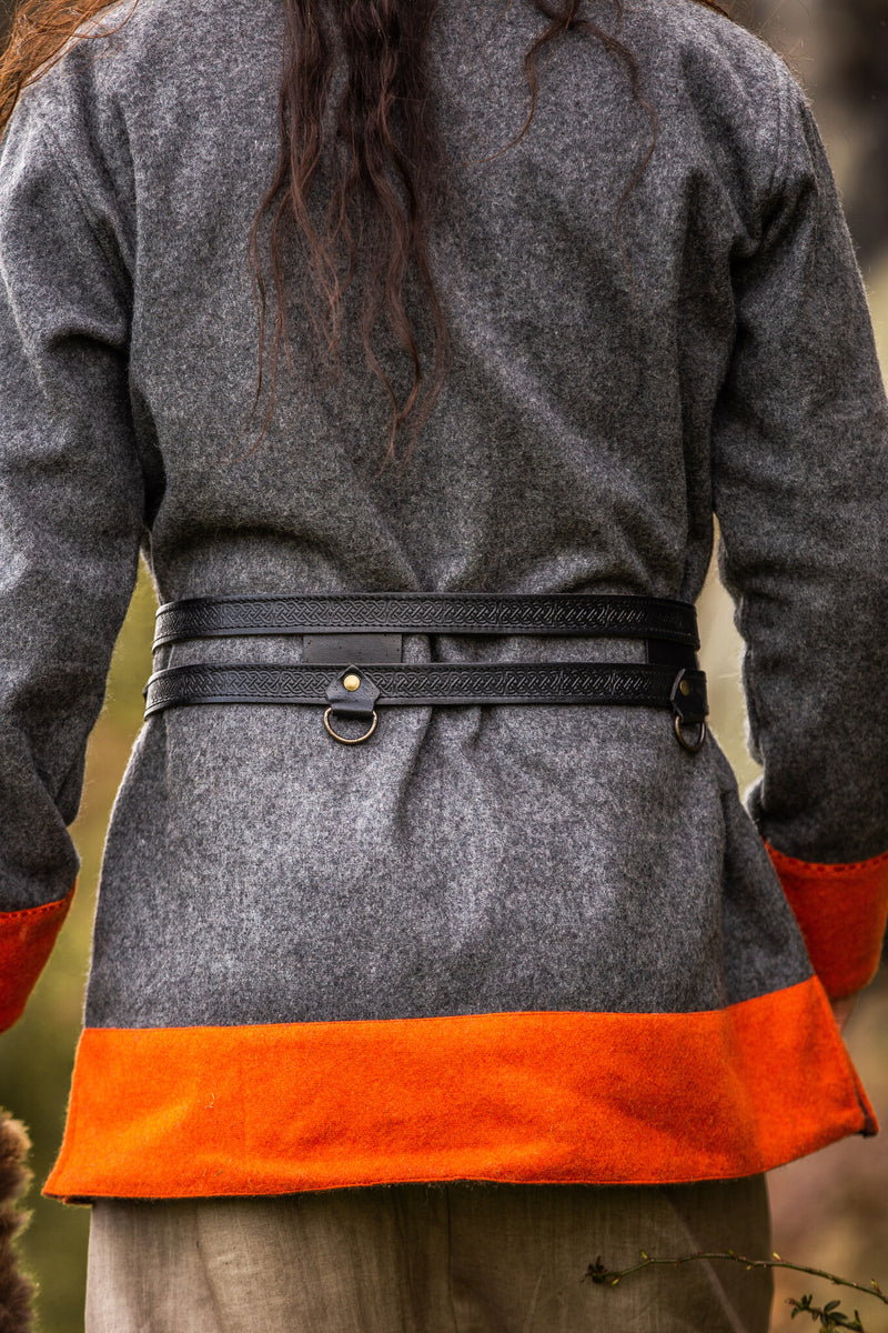 Cinturón vikingo doble Floki, negro