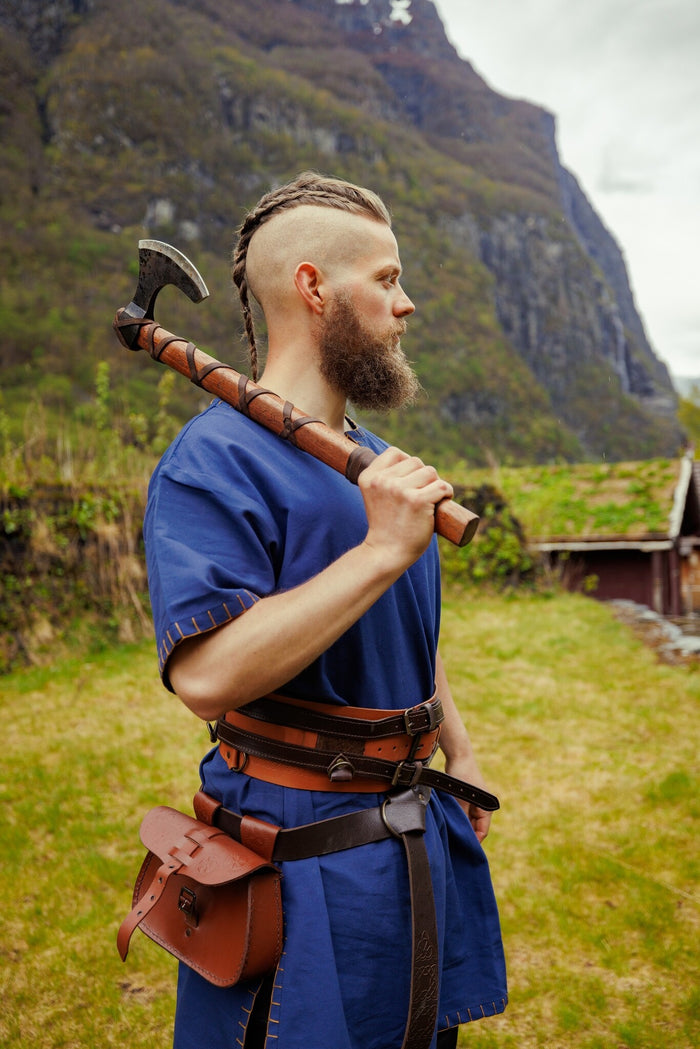 Germanic tunic Thorsberg, short, blue