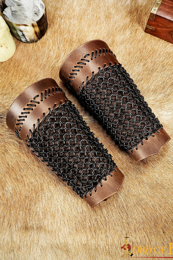 Leather monster hunter bracers with chainmail