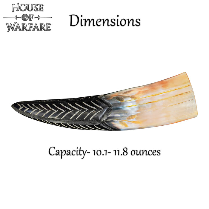 Engraved drinking horn gnome, 300-500 ml