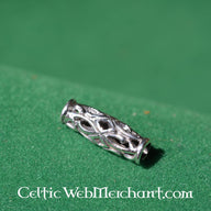 Long Viking beard bead, sterling silver
