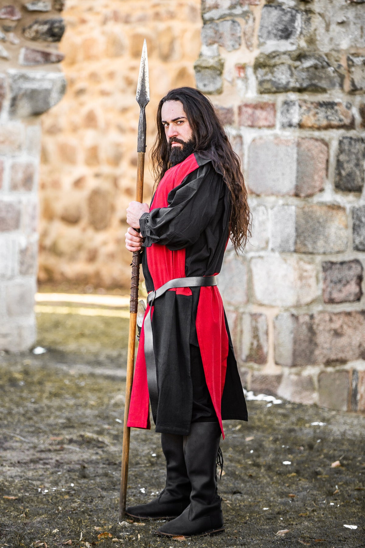 Surcoat, checked, black-red