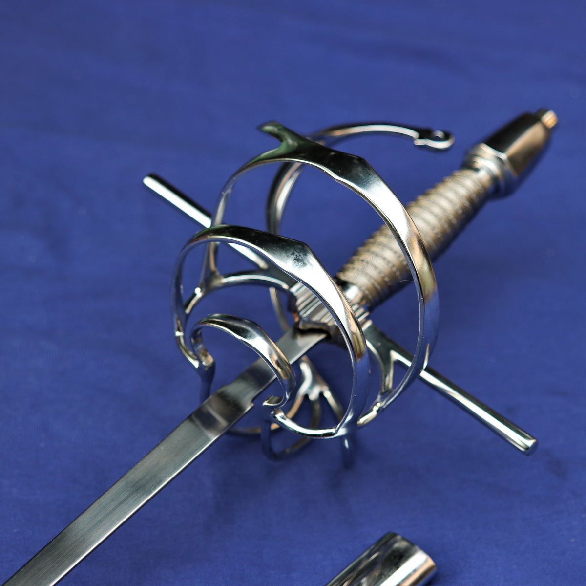 Rapier battle-ready with leather scabbard (blunt 3 mm)