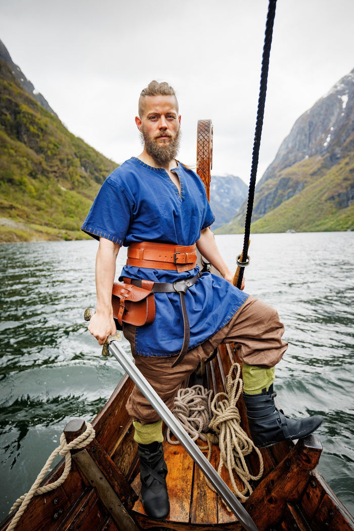 Germanic tunic Thorsberg, short, blue