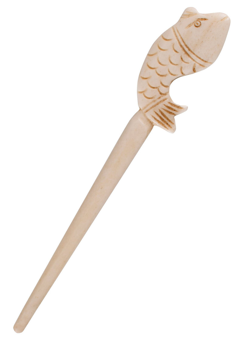 Late Roman hairpin with fish, bone