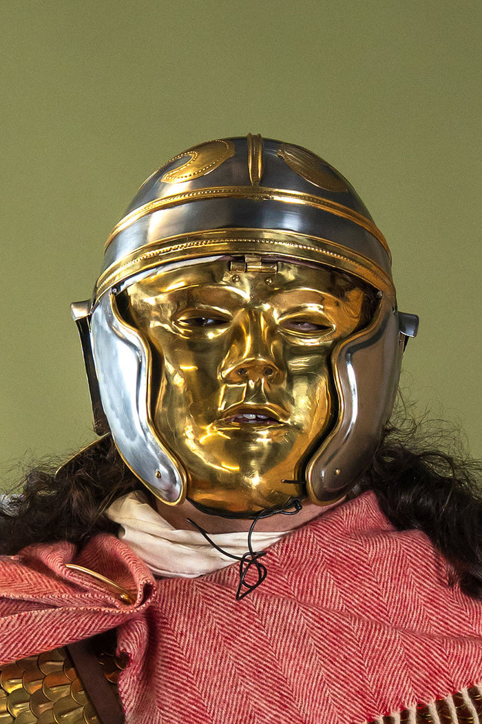 1st century Roman cavalry helmet with larva mask, 1.3 mm