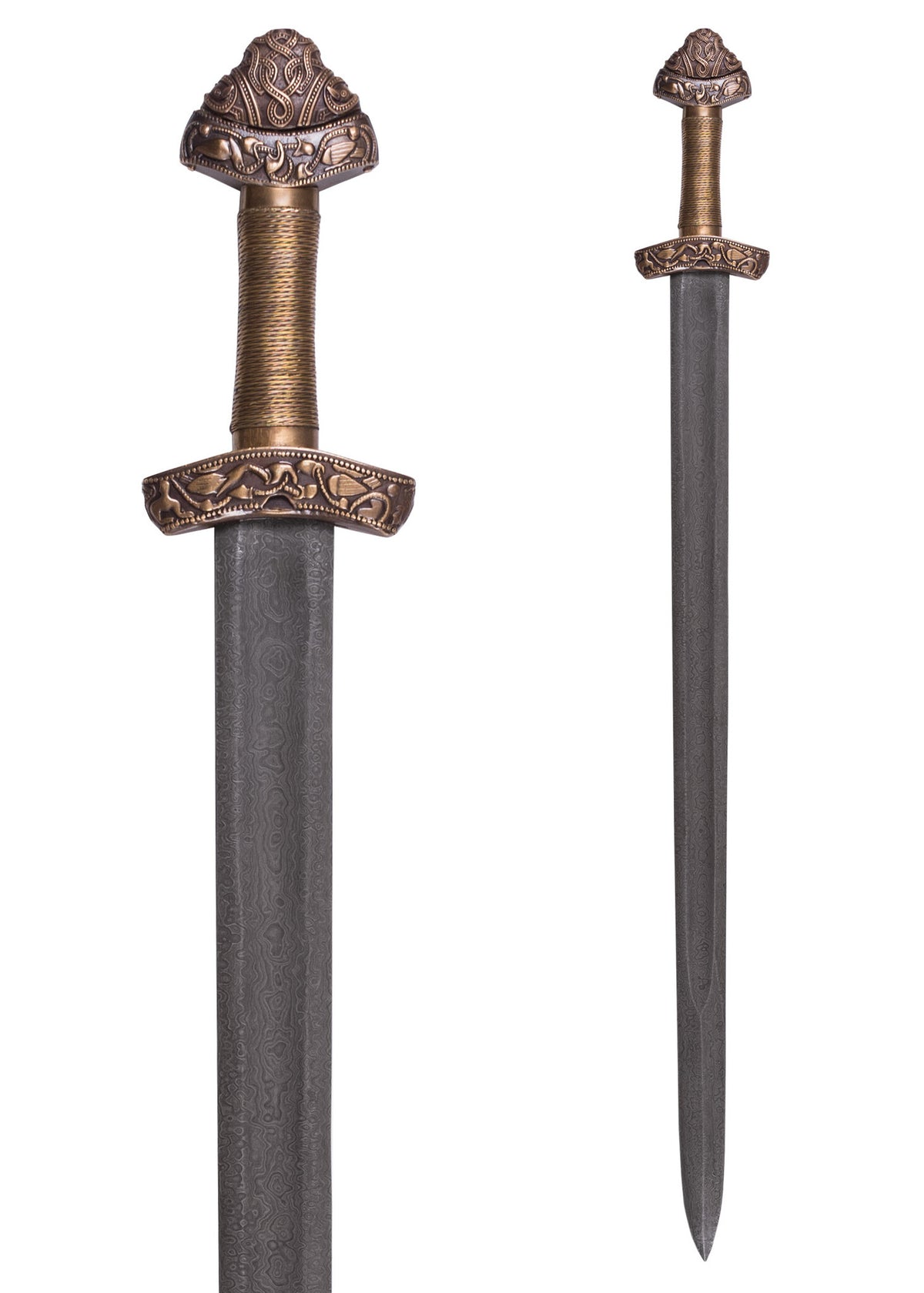 Viking sword Dybek damast, semi-sharp