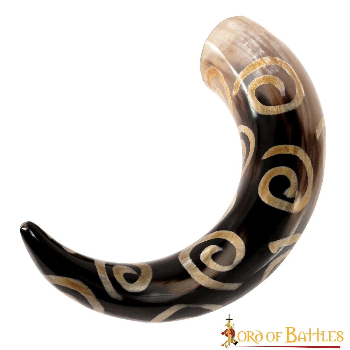 Prehistoric drinking horn with spiral motifs, 300-500 ml