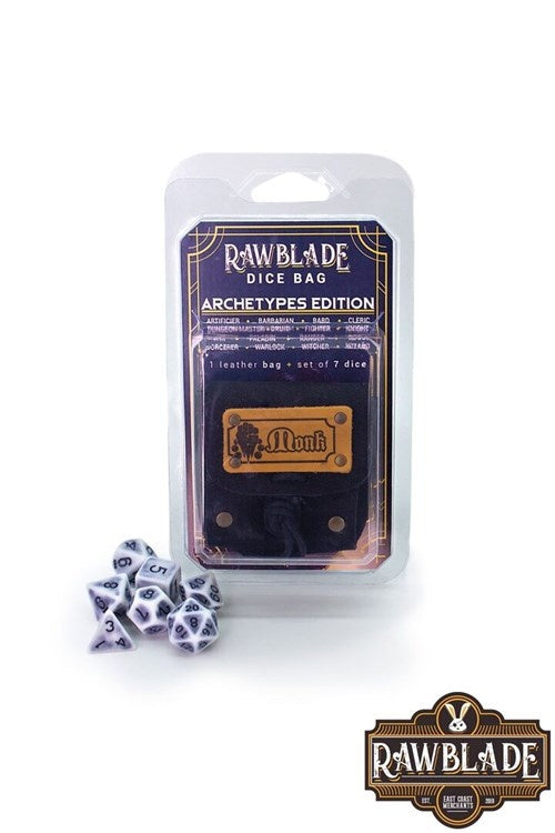 Dice bag with dice set, Monk