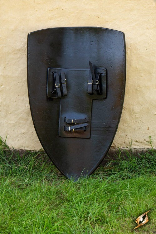 LARP kite shield wood with white cross