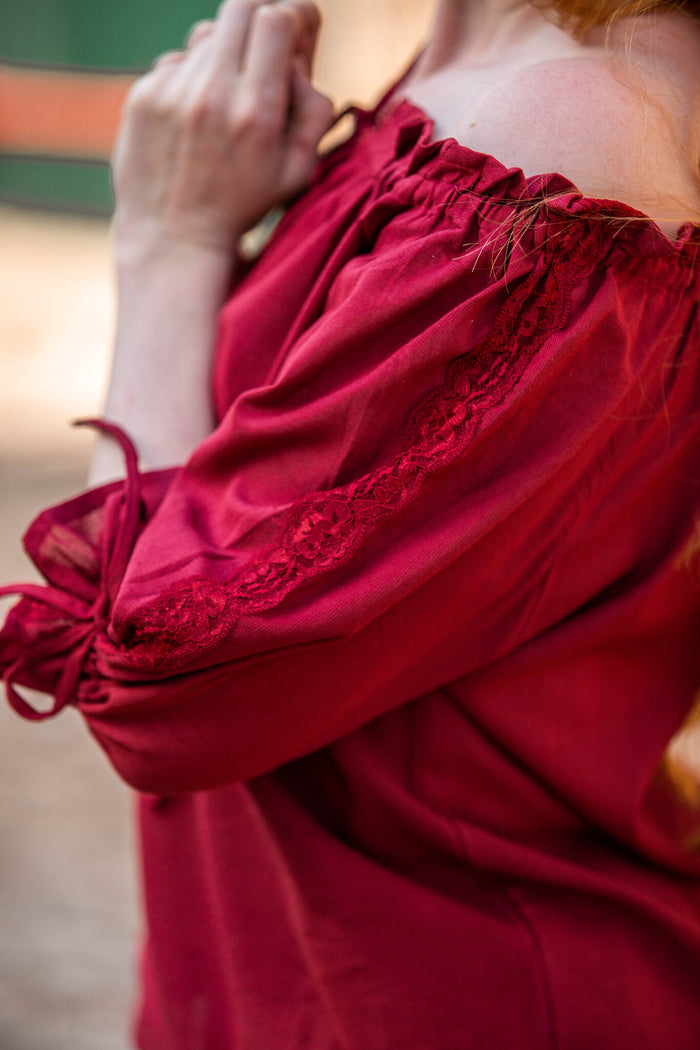 Baroque blouse Rosamund, red