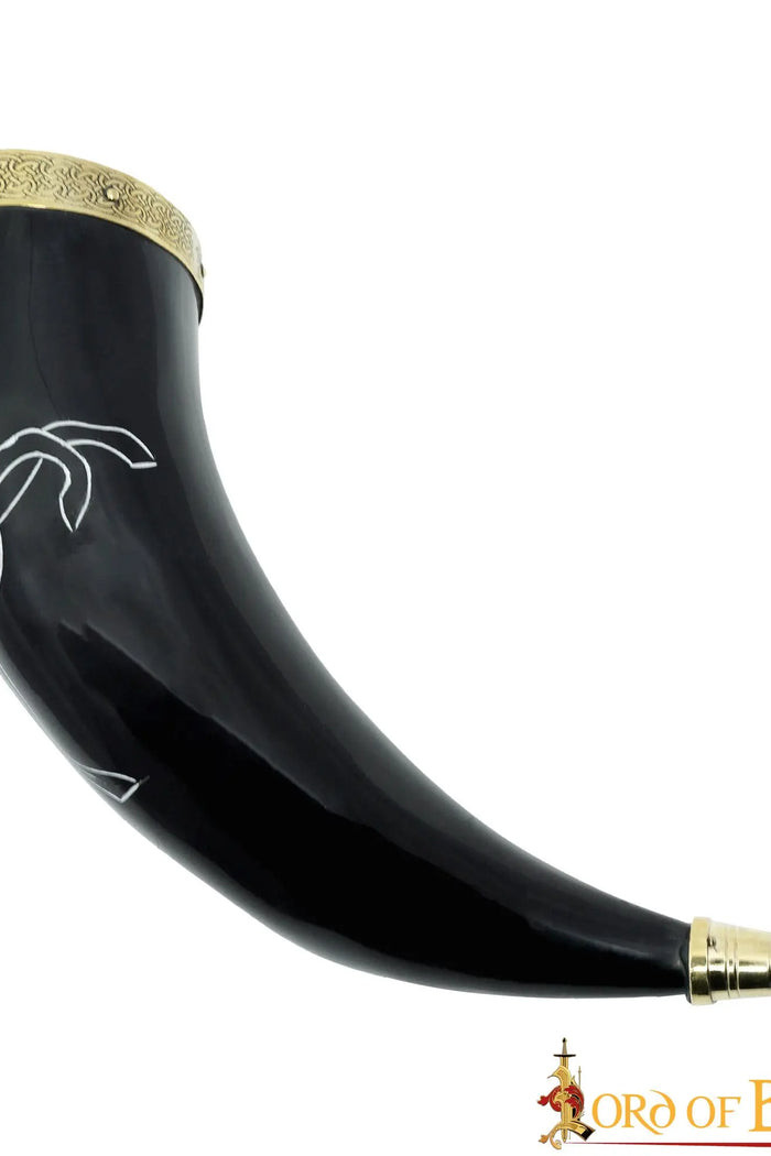 Drinking horn horse goddess with brass batter, 300-350 ml