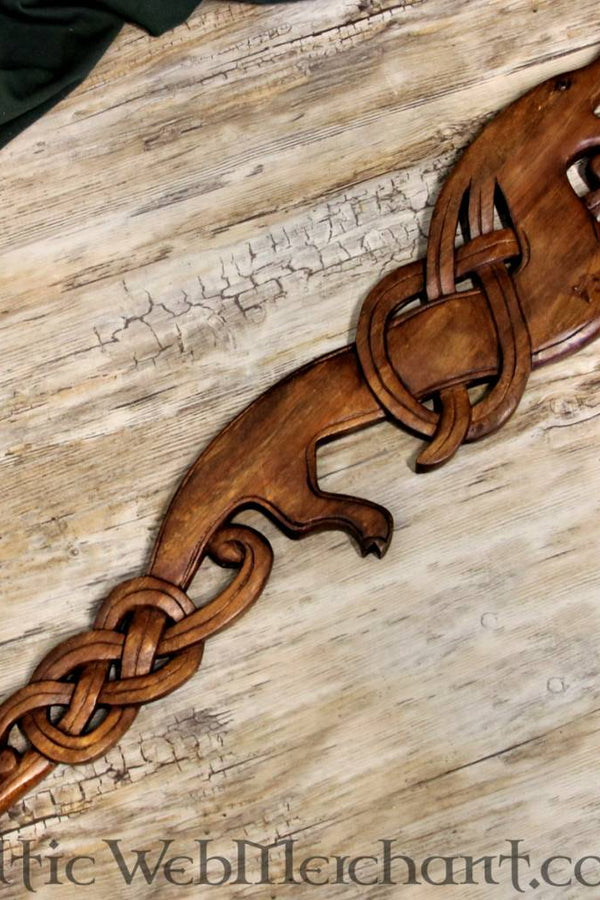 Wooden Viking dragon looking right