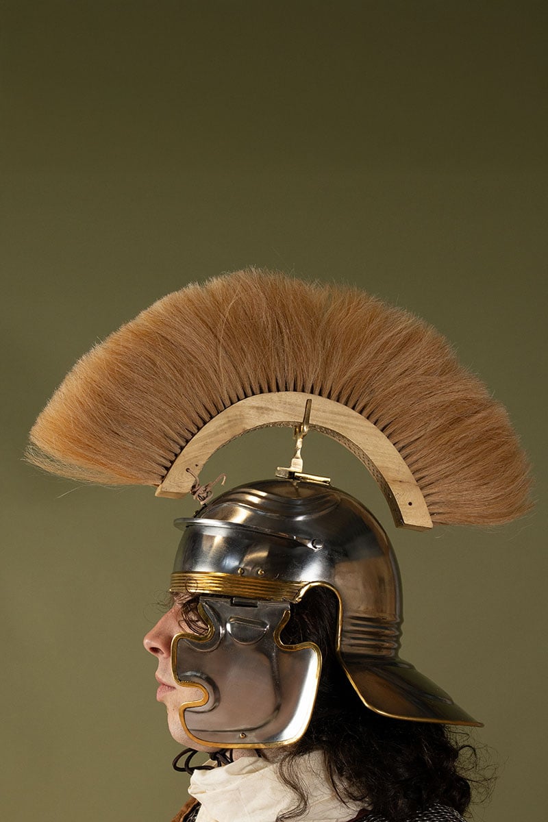 Romersk hjälmkam, röd