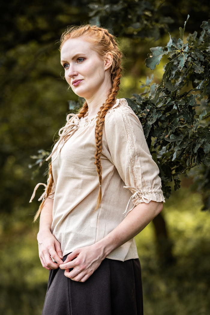 Baroque blouse Rosamund, natural