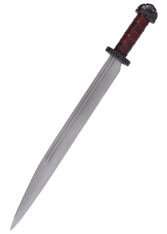 9th-century seax with leather grip, semi-sharp