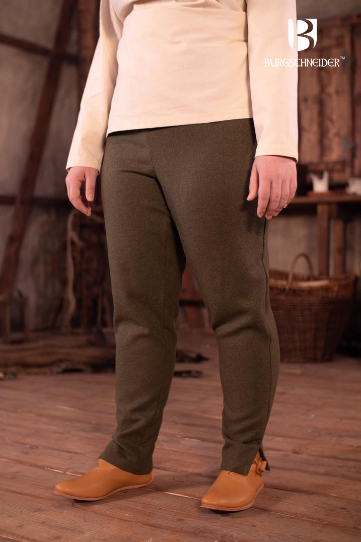 Ladies trousers Skjoldehamm, olive green, wool mix