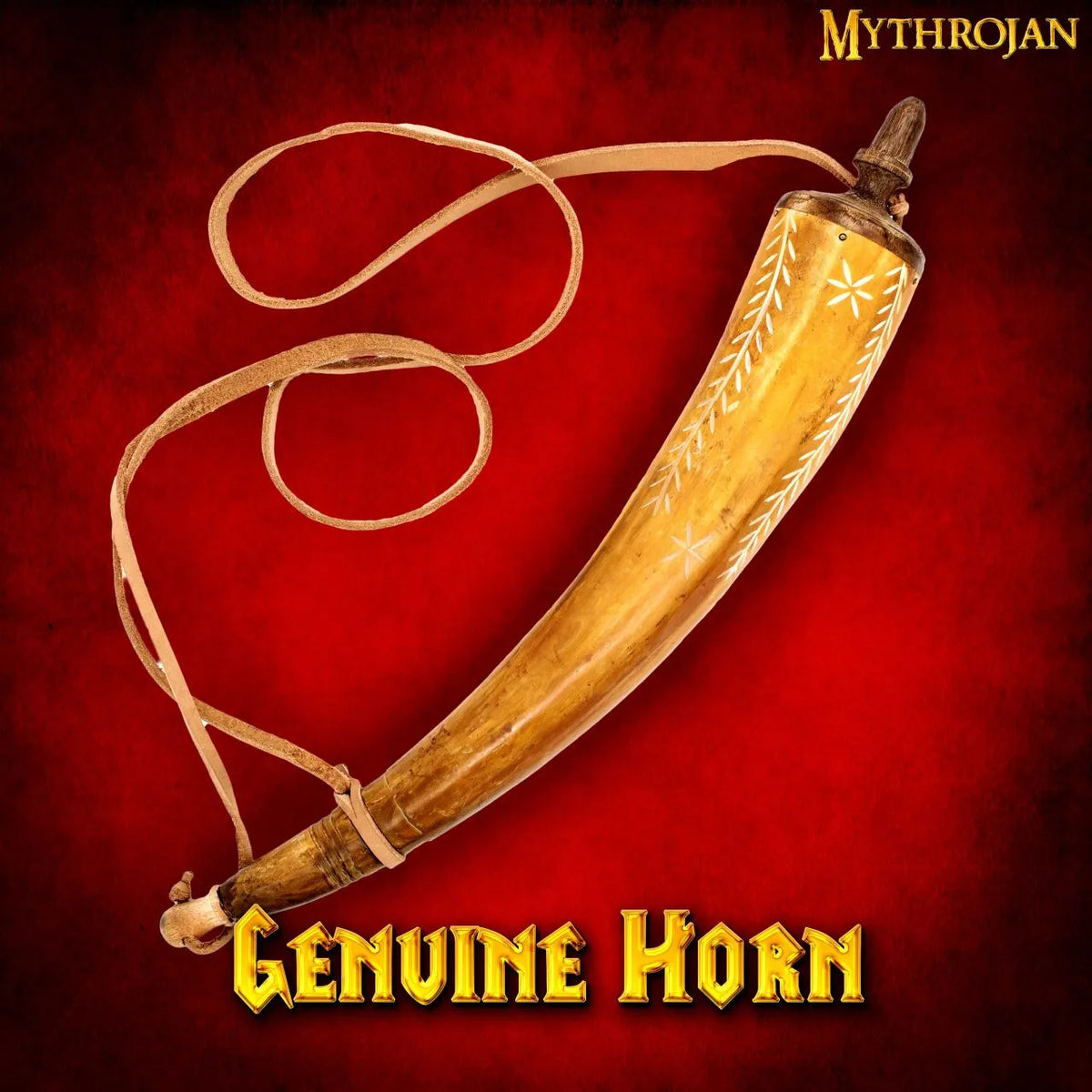 Decorated powder horn