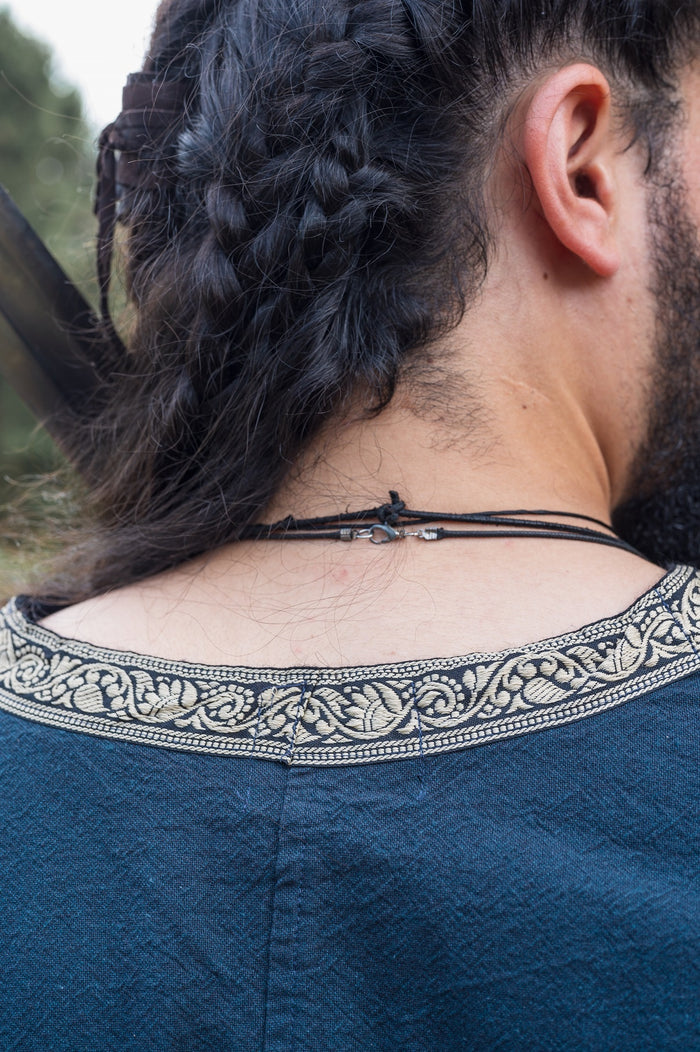 Celtic tunic, short sleeves, dark blue