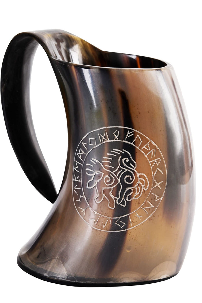 Horn drinking mug Sleipnir, 650-1000 ml