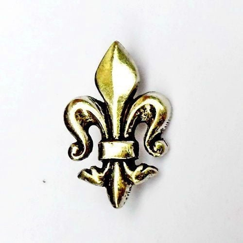 Fleur-de-lys belt fittings (set of 5 pieces), silvered bronze