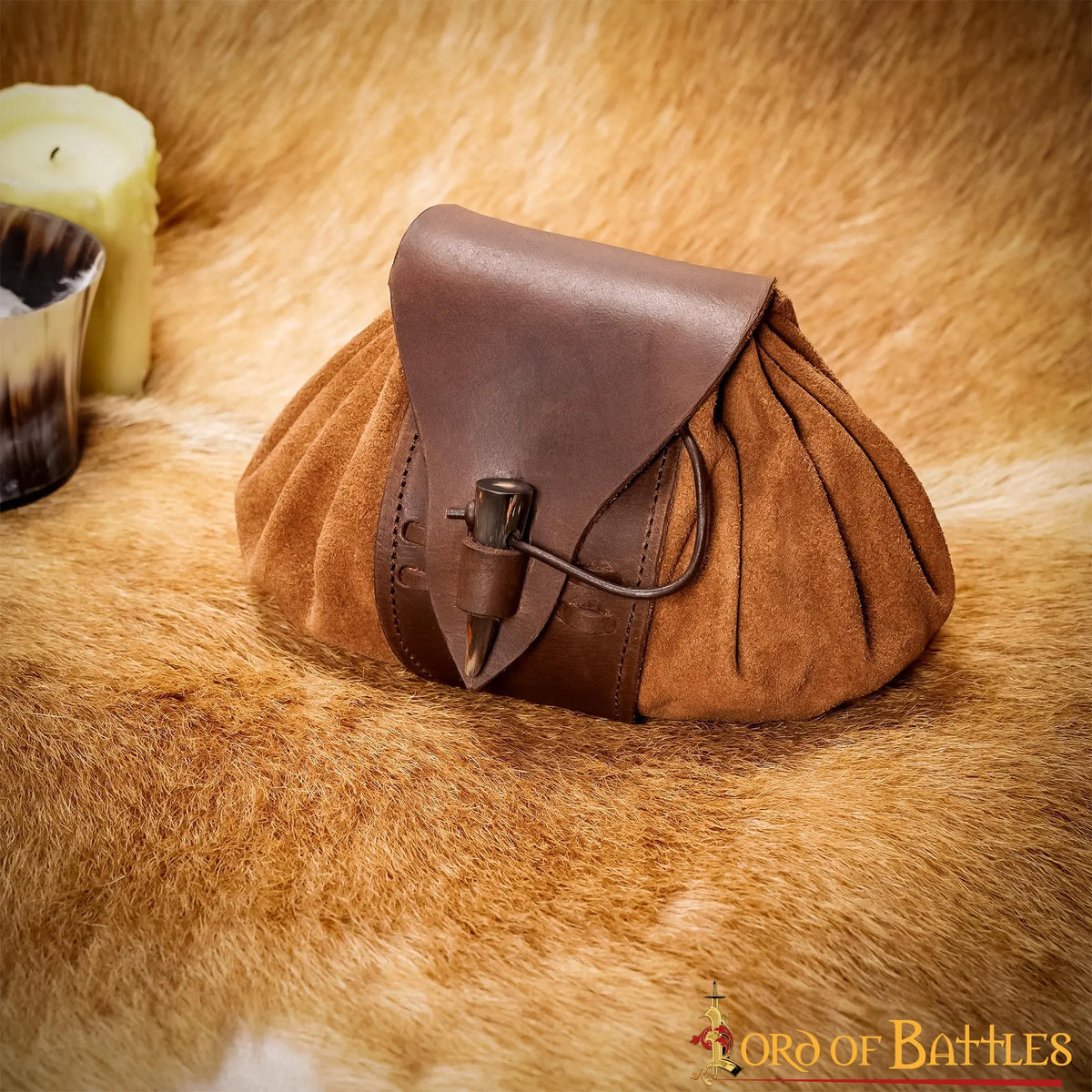Medieval leather pouch Tristan