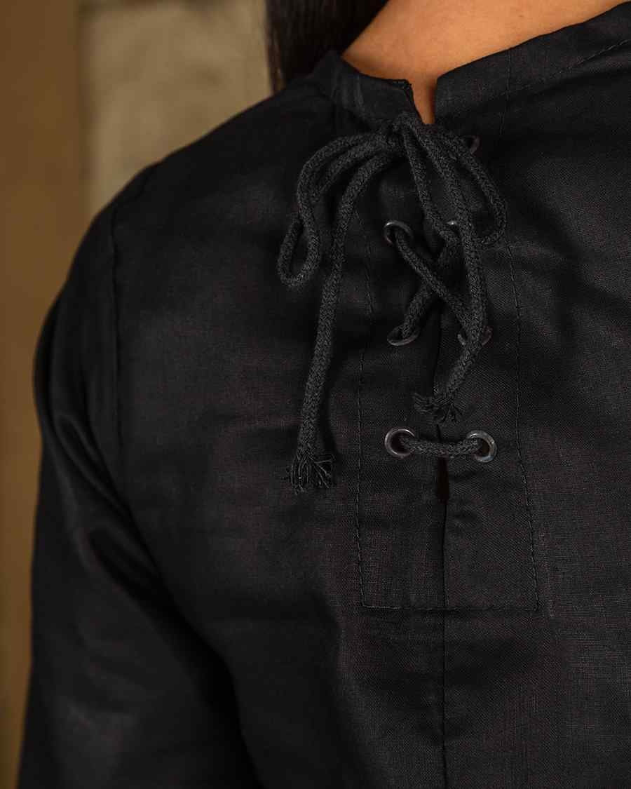 Marita dress, light cotton, black