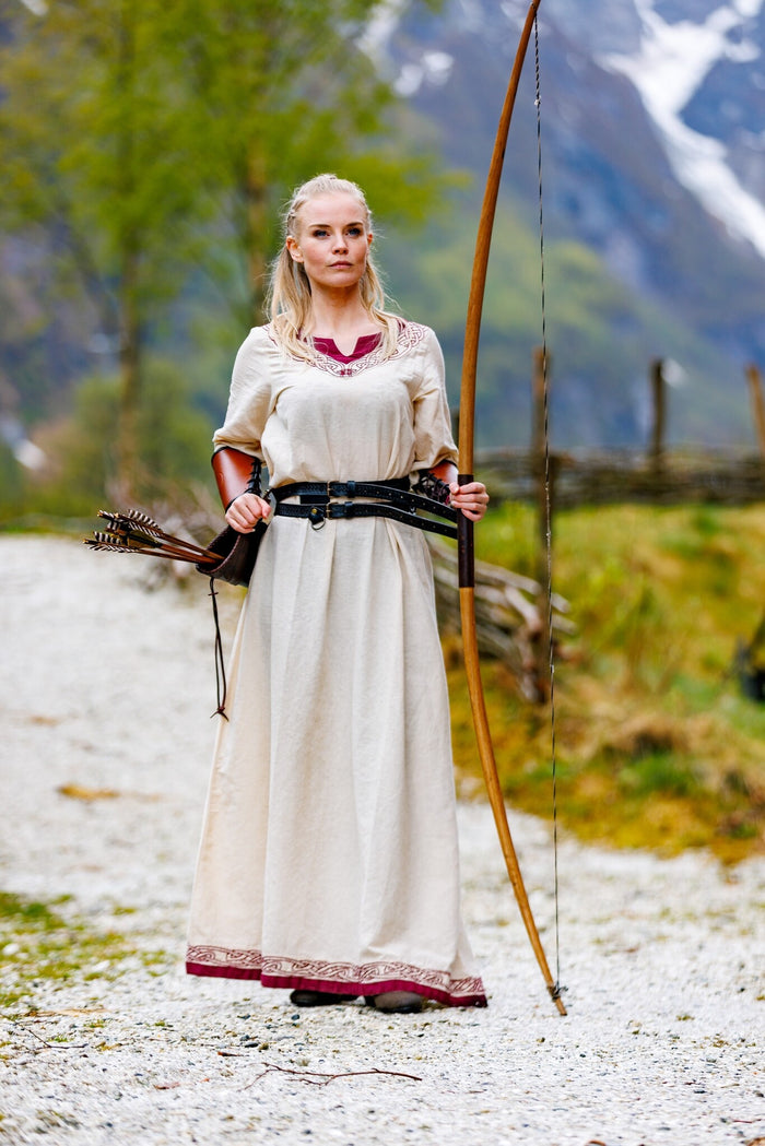 Viking dress Lagertha, natural-red
