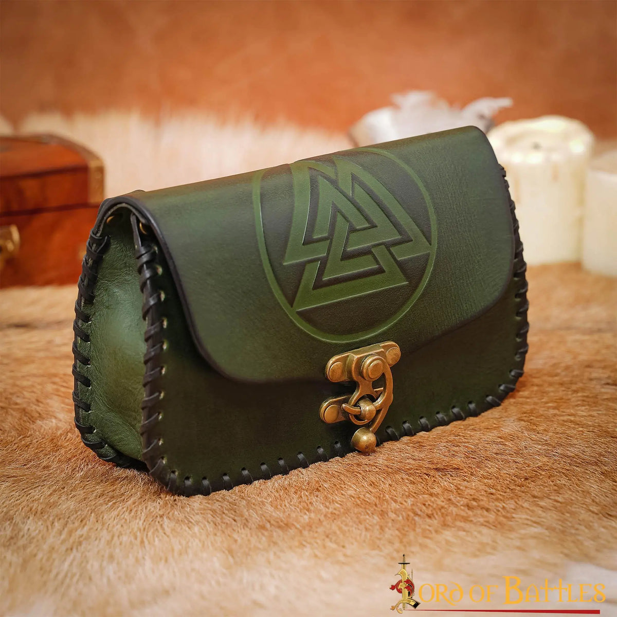 Viking Bag with Valknut, Red
