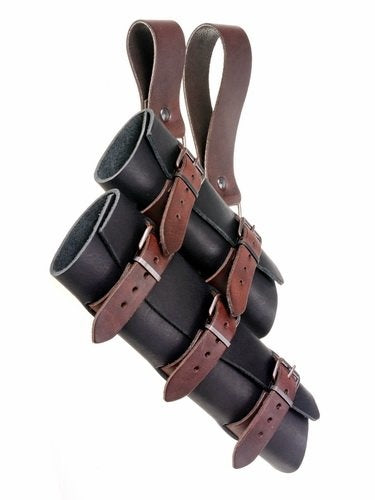 Luxurious sword & dagger holder, brown-black