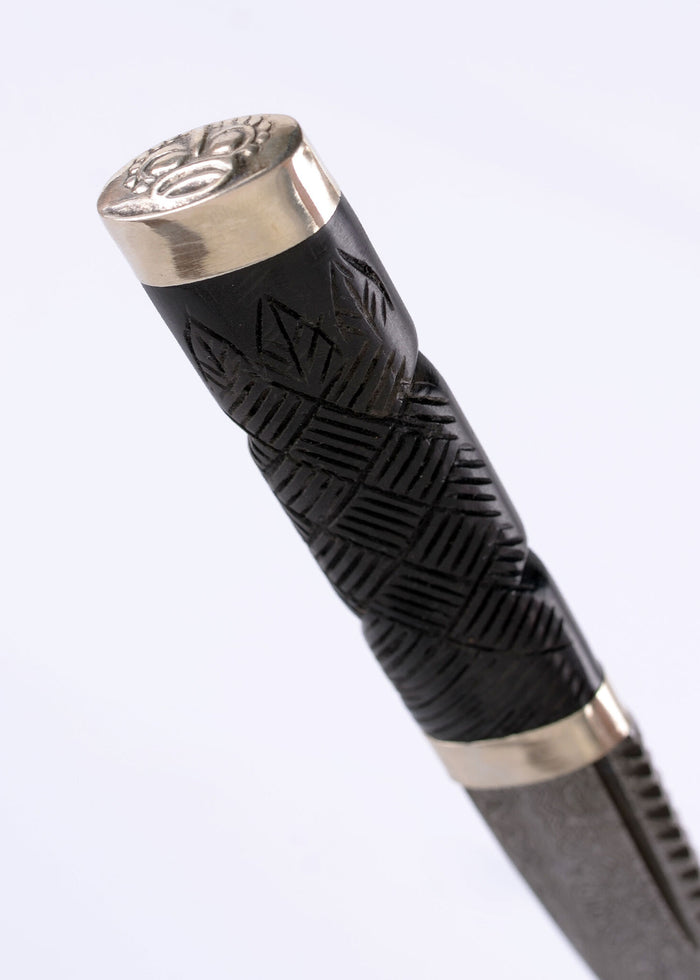 Sgian Dubh of Damascus Steel, Semi-Sharp