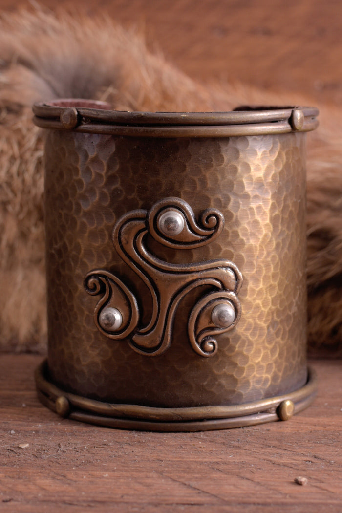Celtic bracelet with triskelion, brass