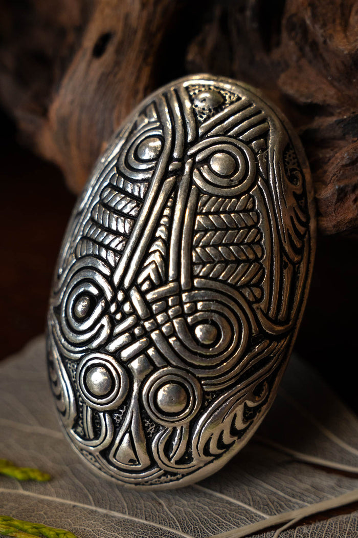 Vendel tortoise brooch Dorestad, silvered bronze, price per piece
