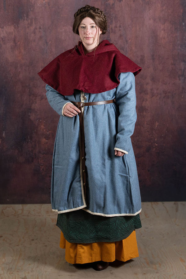 middelalderkaper Cucullus, rød, uldblanding