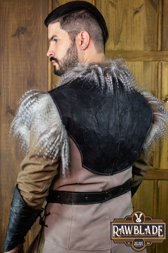 Owl Leather Jerkin, black-grey