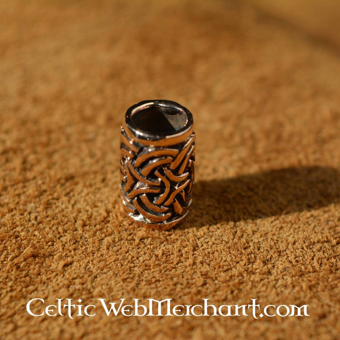 Beard bead with Celtic knot, bronze