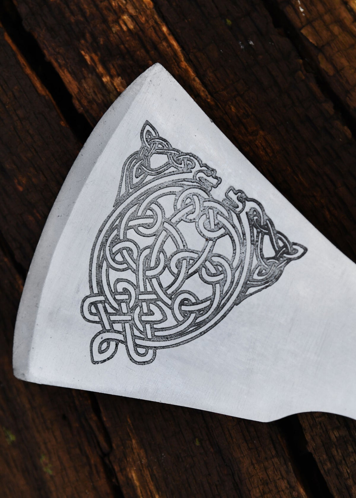 Viking axe, type F, engraved, semi-sharp