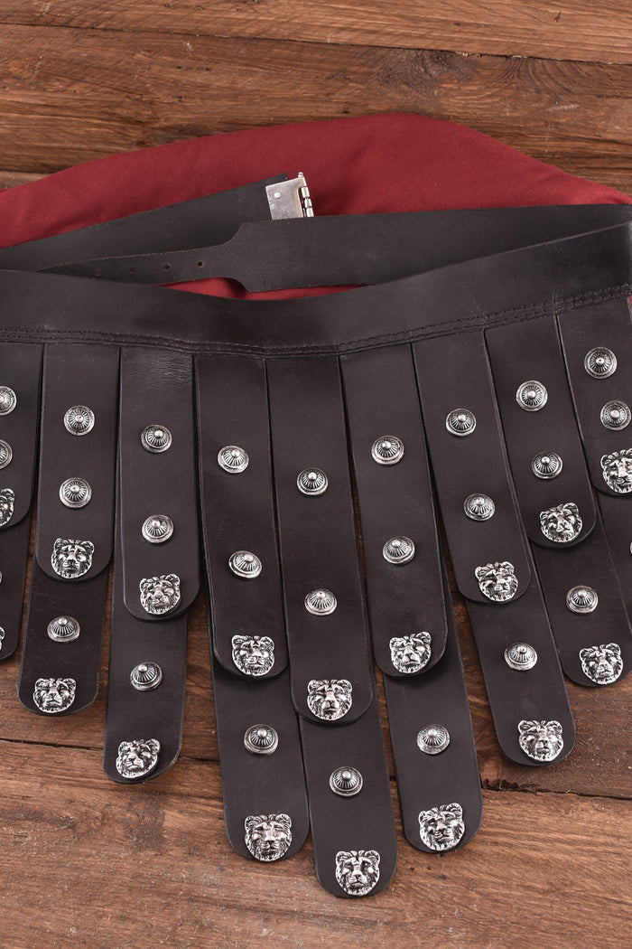 Greek leather apron belt, 132 cm