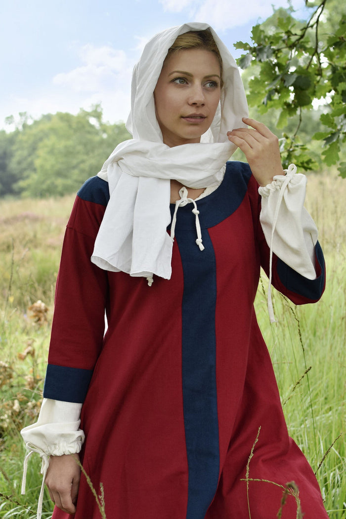 Carolingian dress Clotilde, dalmatica, red-blue