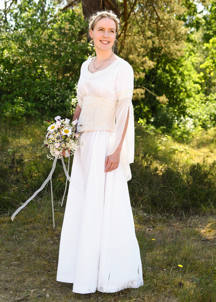 Medieval wedding dress, white-cream