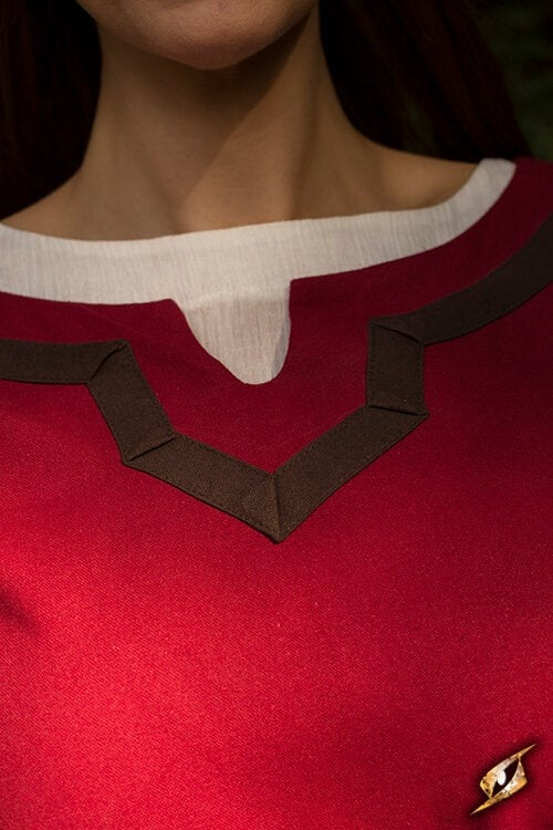 Viking dress Astrid, red/brown