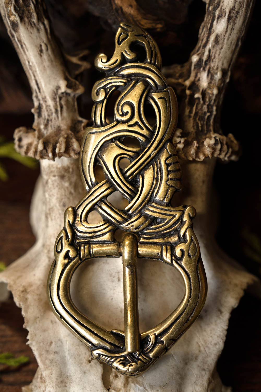 Viking buckle Midgard snake bronze