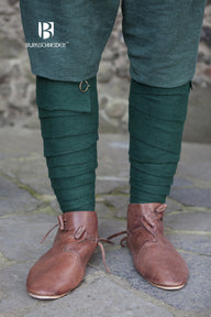 Leg wrappings Aki, green, wool mix