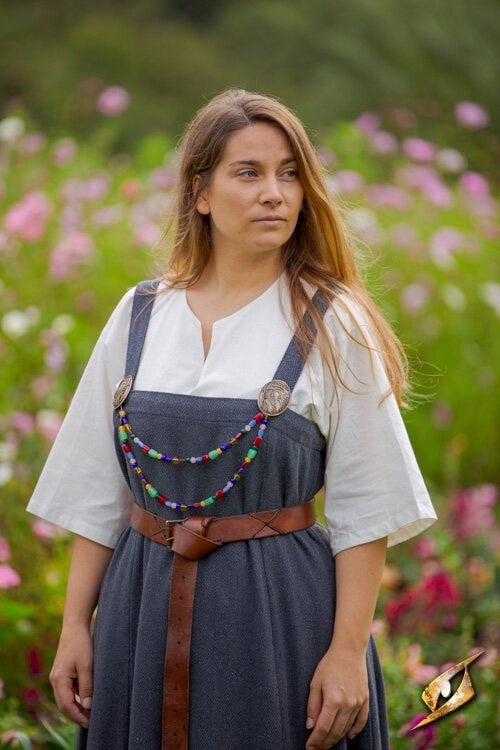 Viking apron dress Frida herringbone, dark grey