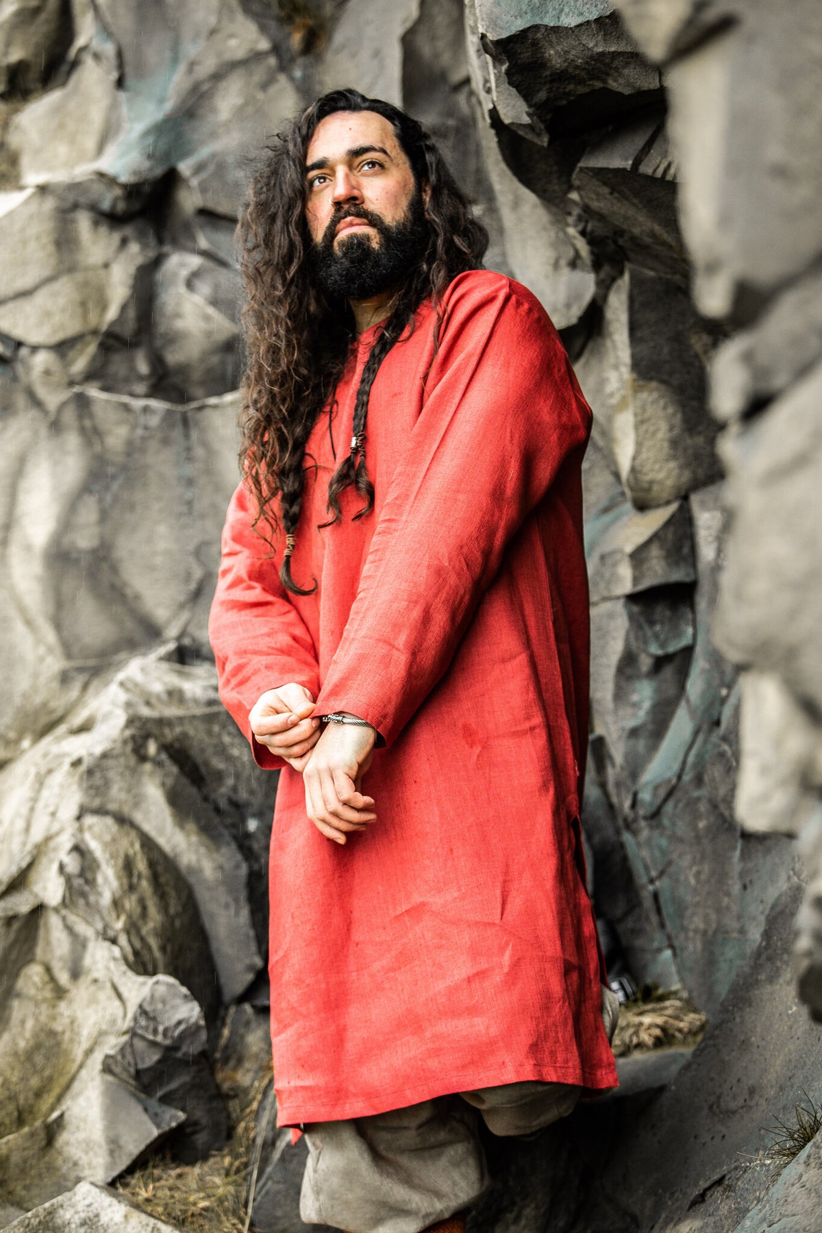 Thorsberg tunic Germanic, linen, red