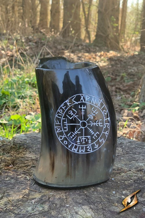 Viking horn cup Vegvisir light, 500-650 ml