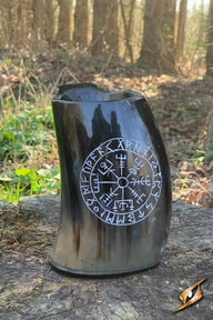 Viking horn cup Vegvisir light, 500-650 ml